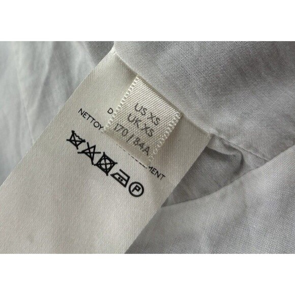 Free People Stella Blazer Size XS Navy Blue Striped Boho Linen Jacket - Picture 8 of 8